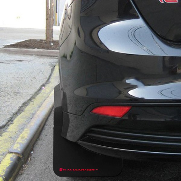 MF27-UR-BLK-RD Black Mud Flap with Red Logo for 2013-Up Ford Focus ST