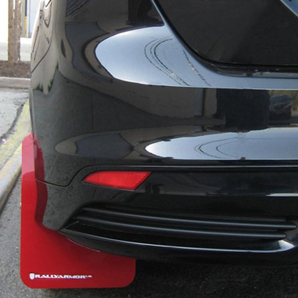 MF27-UR-NBL-WH Urethane Nitrous Blue Mud Flaps with White Logo for 2012-2018 Ford Focus SE-ST-RS