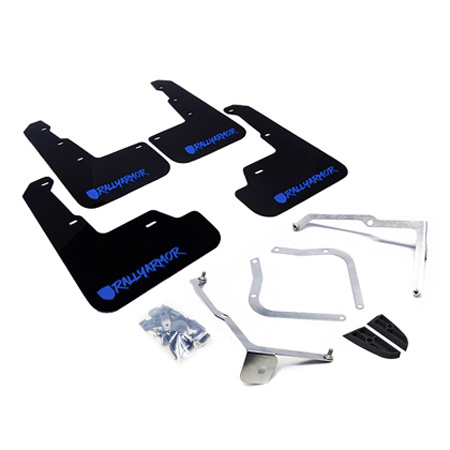 MF32-UR-BLK-BL-X Black Urethane Mud Flap with Blue Logo & Altered Font for 2015-Up Subaru WRX & STi Sedan