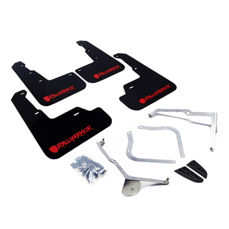 MF32-UR-BLK-RD-X Black Urethane Mud Flap with Red Logo & Altered Font for 2015-Up Subaru WRX & STi Sedan