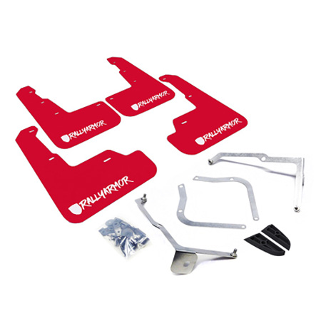 MF32-UR-RD-WH-X Red Urethane Mud Flap with White Logo & Altered Font for 2015-Up Subaru WRX & STi Sedan