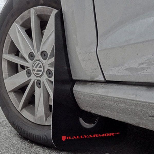 MF37-UR-BLK-RD Urethane Black Mud Flap with Red Logo for 2015-Up VW Golf-GTI-TSI