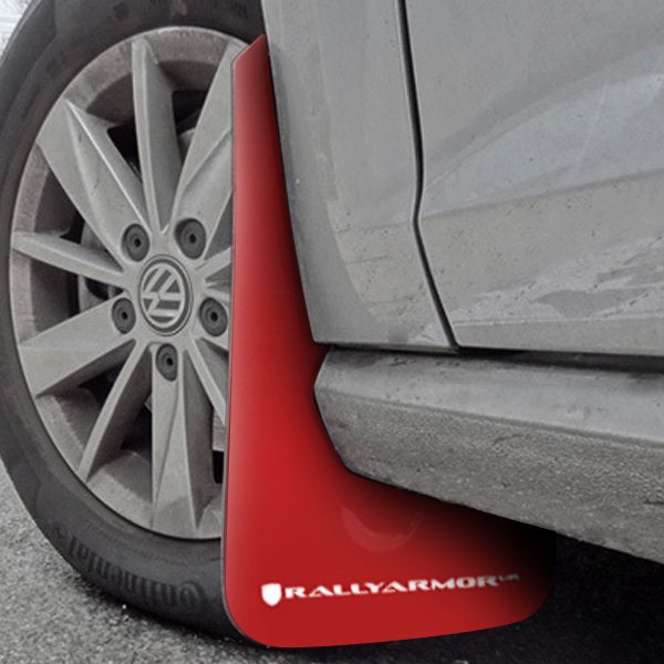 MF37-UR-RD-WH Urethane Red Mud Flap with White Logo for 2015-Up VW Golf-GTI-TSI