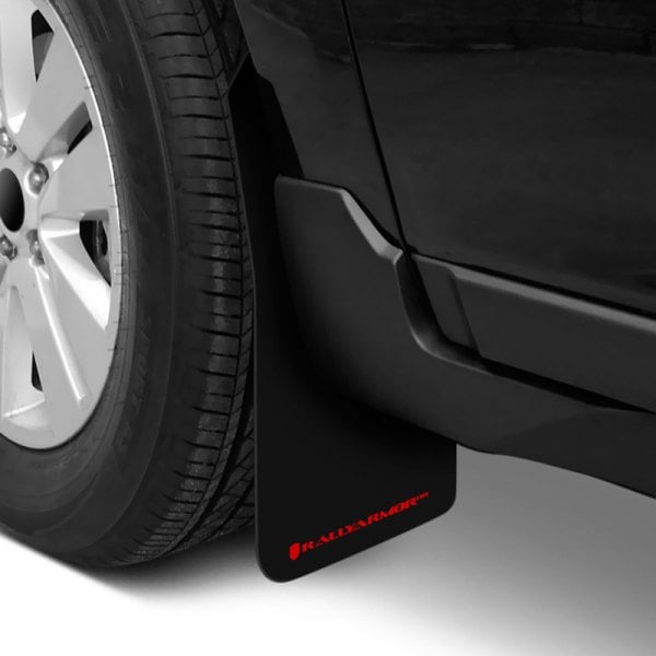 MF47-UR-BLK-RD Urethane Black Mud Flap with Red Logo for 2017-2018 Honda Civic Type R