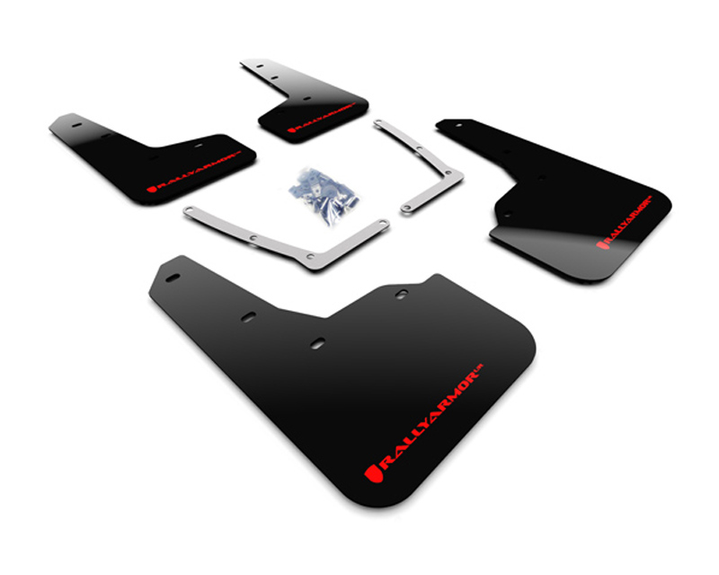 MF50-UR-BLK-RD Black Urethane Mud Flap with Red Logo for 2016-2019 Honda Civic Si
