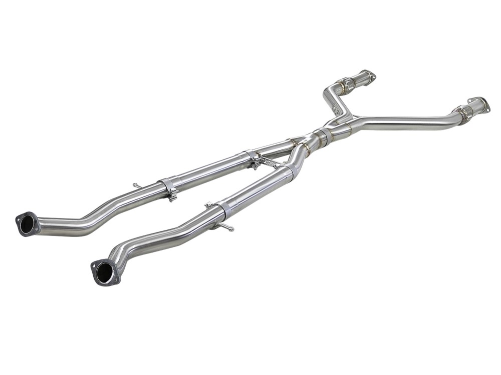 aFe 49-36131 2.5 to 3 in. Takeda 304 Stainless Steel Y-Pipe Exhaust System for 2016-2018 Infiniti Q50-Q60 V6-3.0L tt -  Advanced Flow Engineering Inc