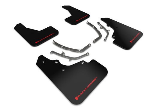 MF61-UR-BLK-RD Black Urethane Mud Flap with Red Logo for 2019-Up Mazda3 GT Sport Hatch