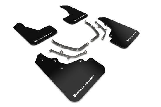 MF61-UR-BLK-WH Black Urethane Mud Flap with White Logo for 2019-Up Mazda3 GT Sport Hatch