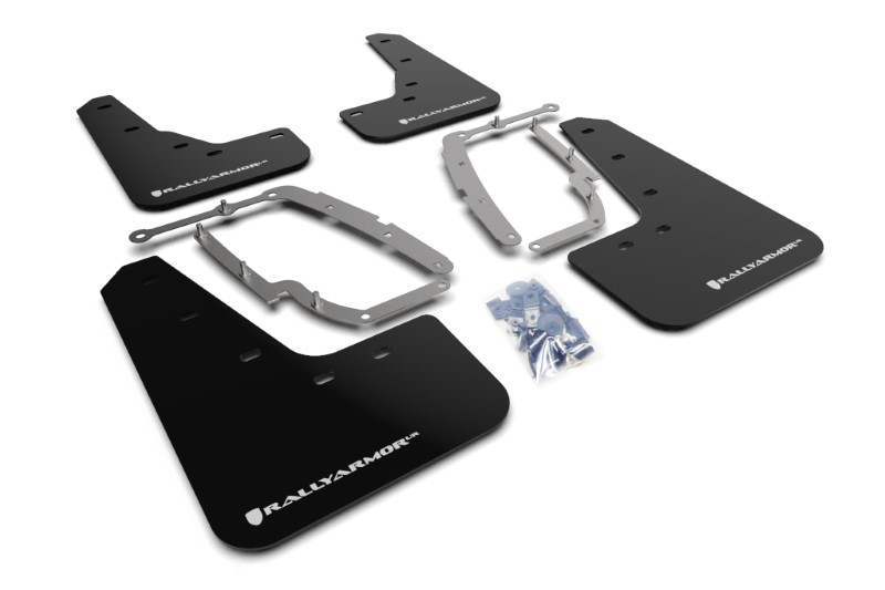 MF62-UR-BLK-WH Black Urethane Mud Flap with White Logo for 2017-Up Tesla Model 3
