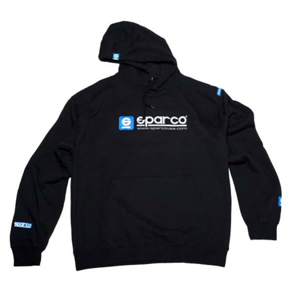 SP03100NR1S Www Hooded Sweatshirt, Black - Small -  Sparco