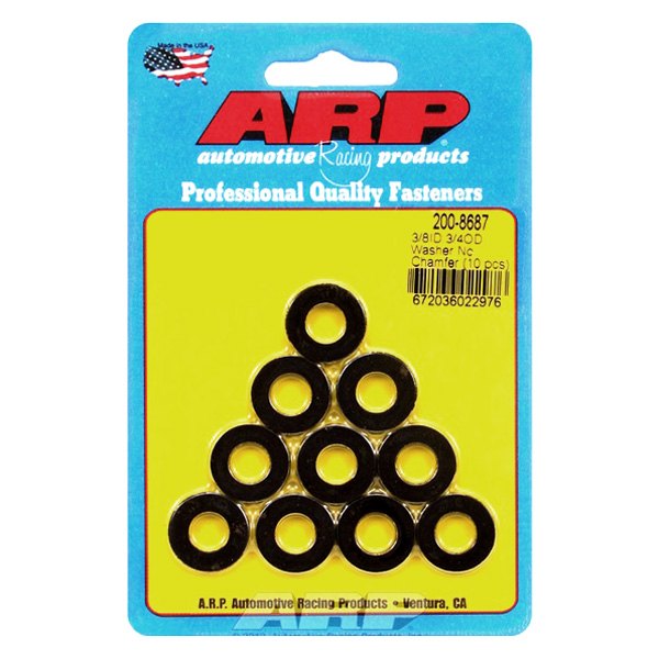 0.37 in. ID 0.75 in. OD Black Washers - Pack of 10