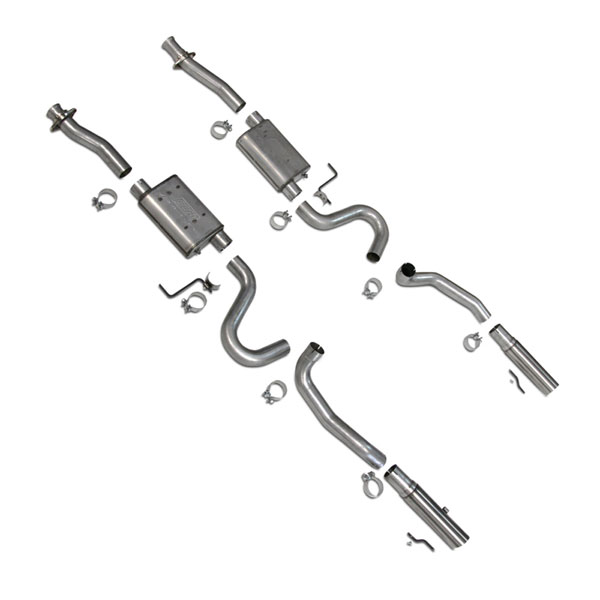 Cat Back Kit Varitune Mufflers Stainless Steel Tips for 86-04 Mustang