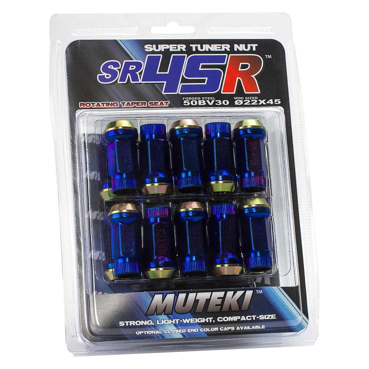 32935UN 12 x 1.25 in. Muteki SR45R Lug Nut Kit - Burned Blue