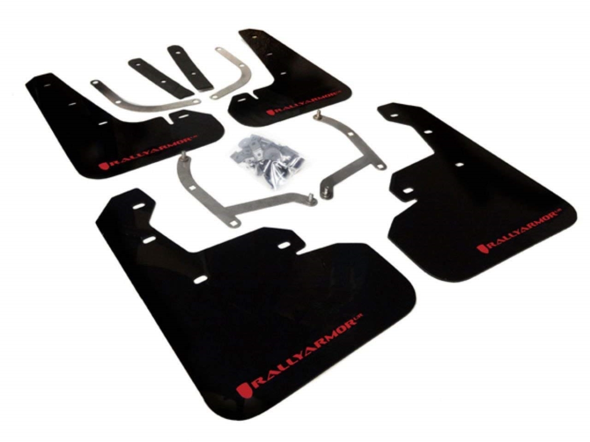 MF45-UR-BLK-RD UR Black Mud Flap with Red Logo for 2017 Plus Subaru Impreza