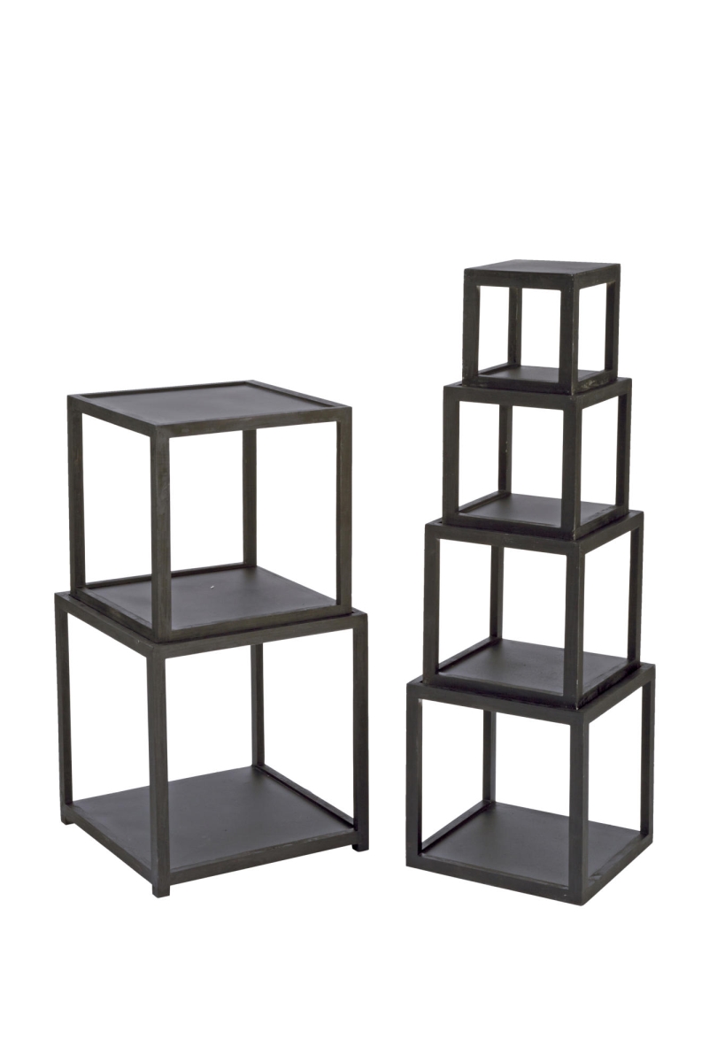 Picture of Tripar International 19650 Wood Stacked Cubes&#44; Black - Set of 6