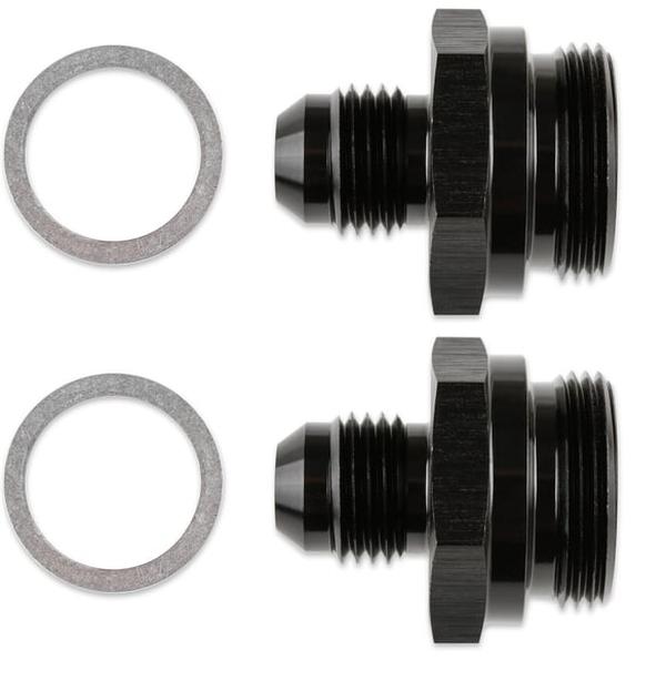 Picture of Mr. Gasket MRG-1-491948 0.87-20 in. to -8AN Carburetor Fittings Adapters - Holley Black