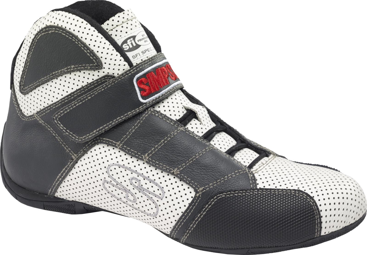 Picture of Simpson SIM-RL700W LTS Red Line Driving Shoes&#44; White & Black - Size 7