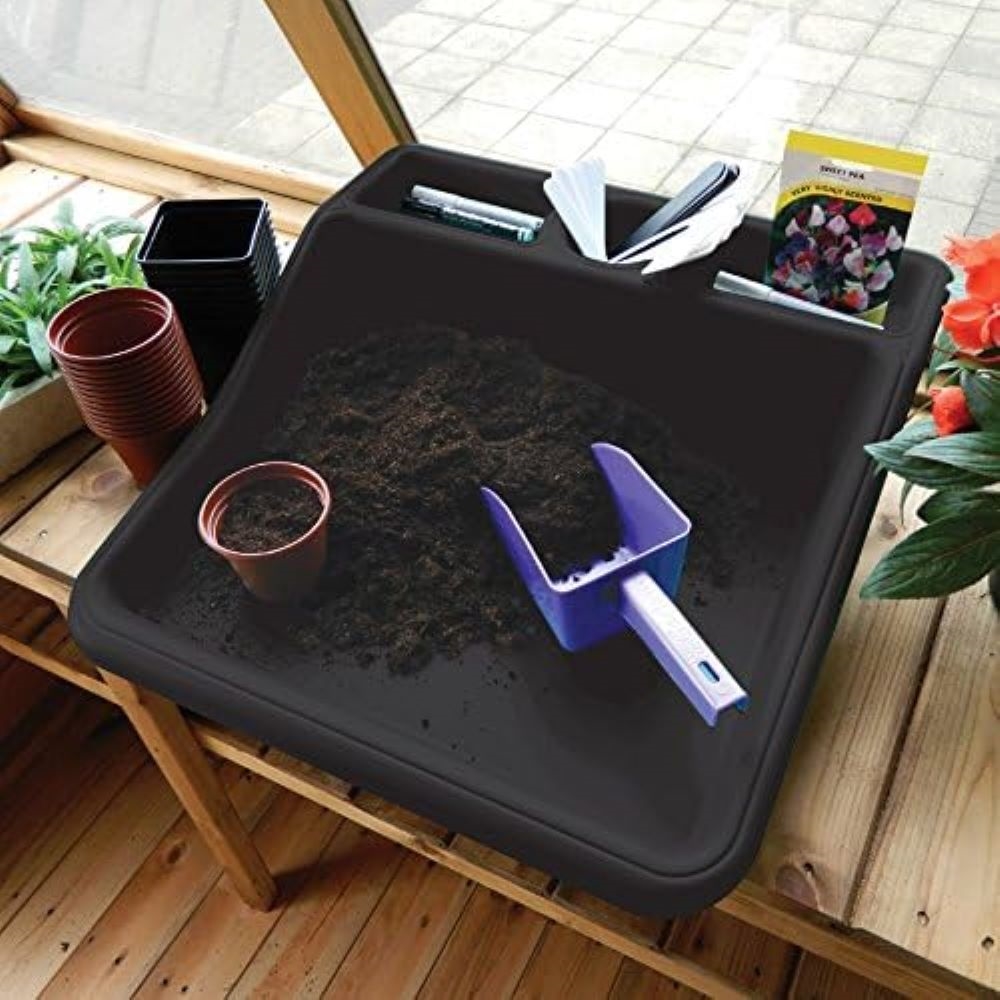 GP185B  Black Compact Tidy Tray with Shelf