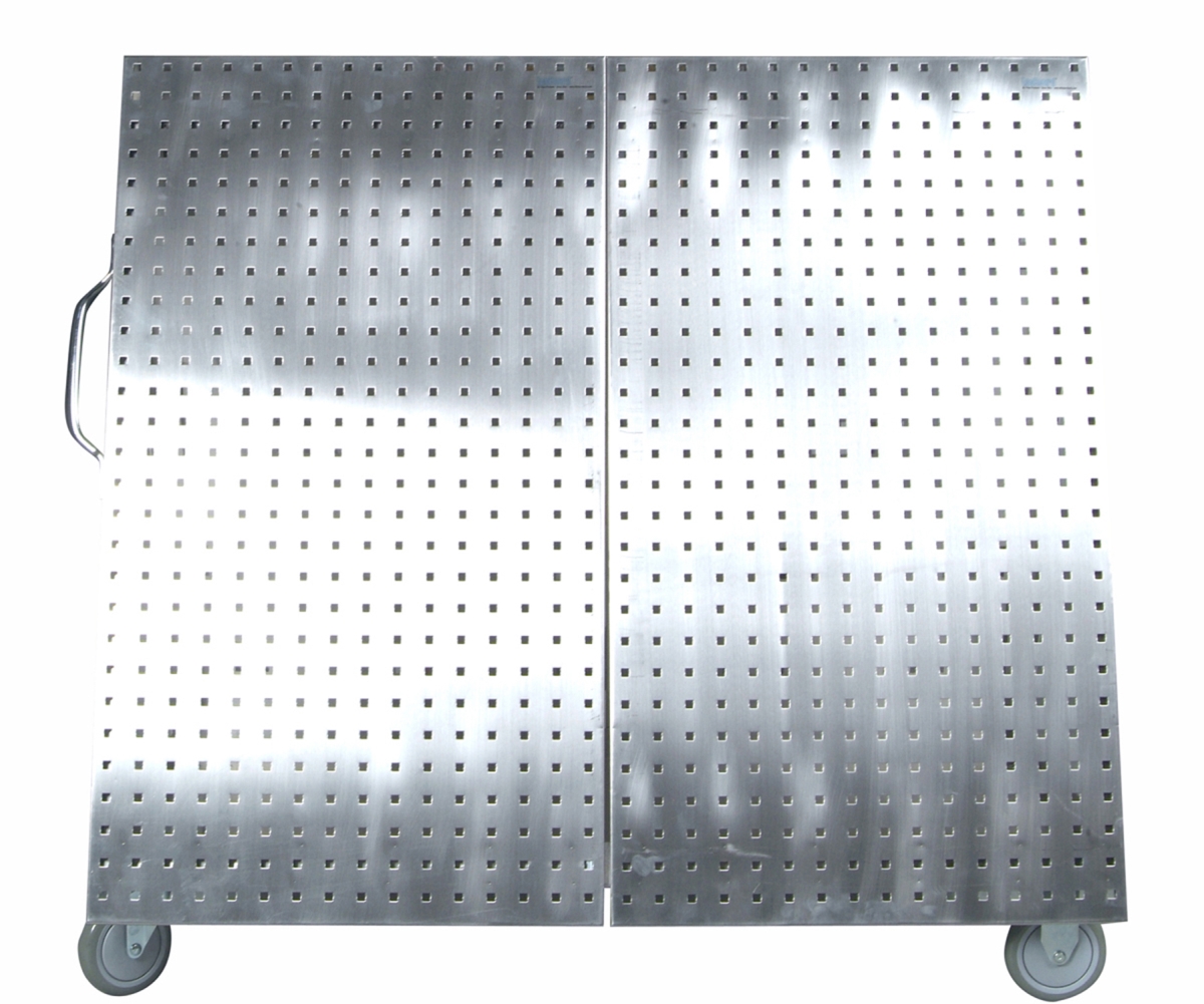 48 In. L x 46 In. H x 26-5/8 In. W Stainless Steel Tool Cart with Tray and Stainless Steel LocBoard