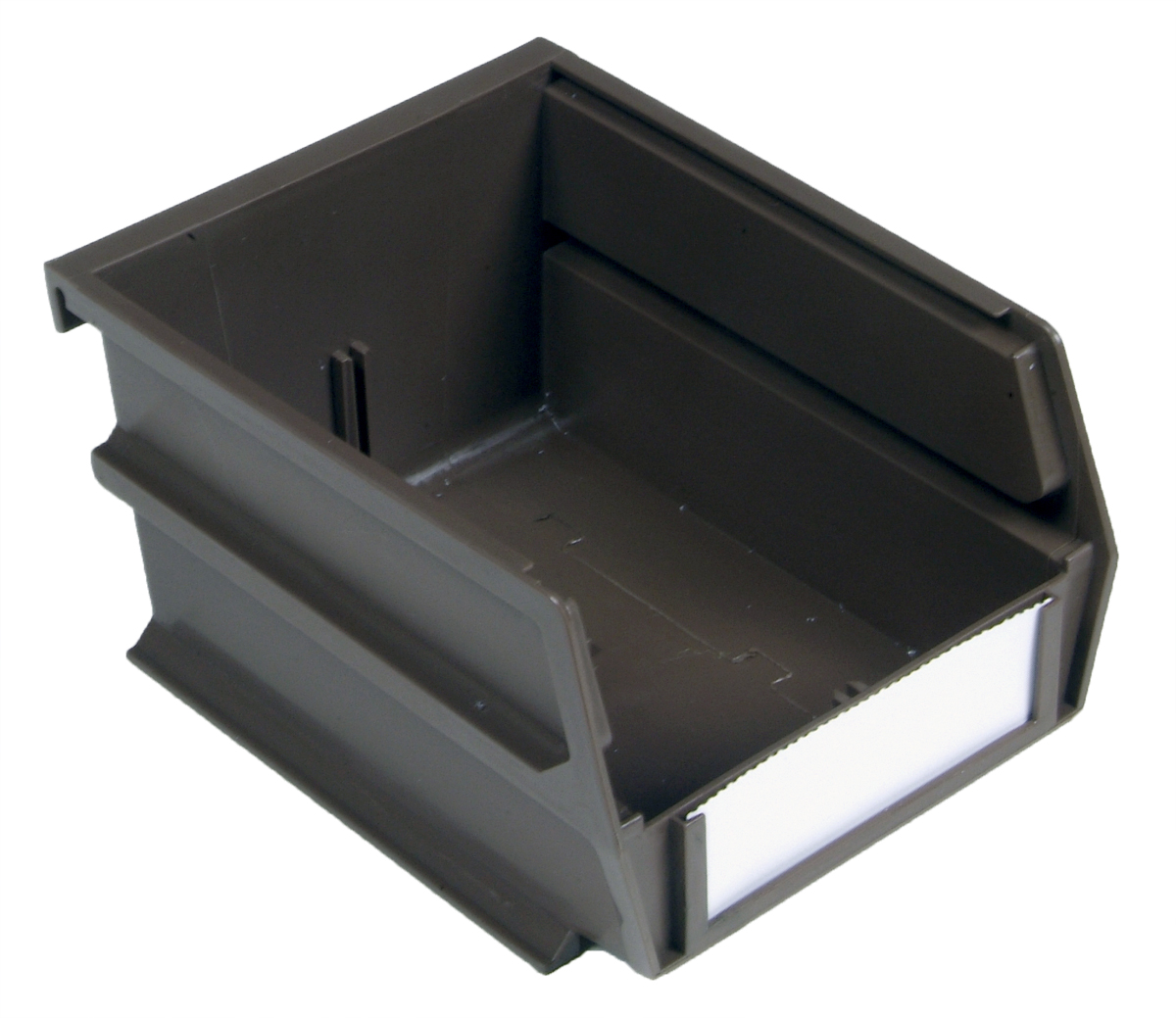 3-210BR-6 5.37 x 4.12 x 3 in. Stacking Hanging Interlocking Polypropylene Storage Bin, Brown - 6 Count