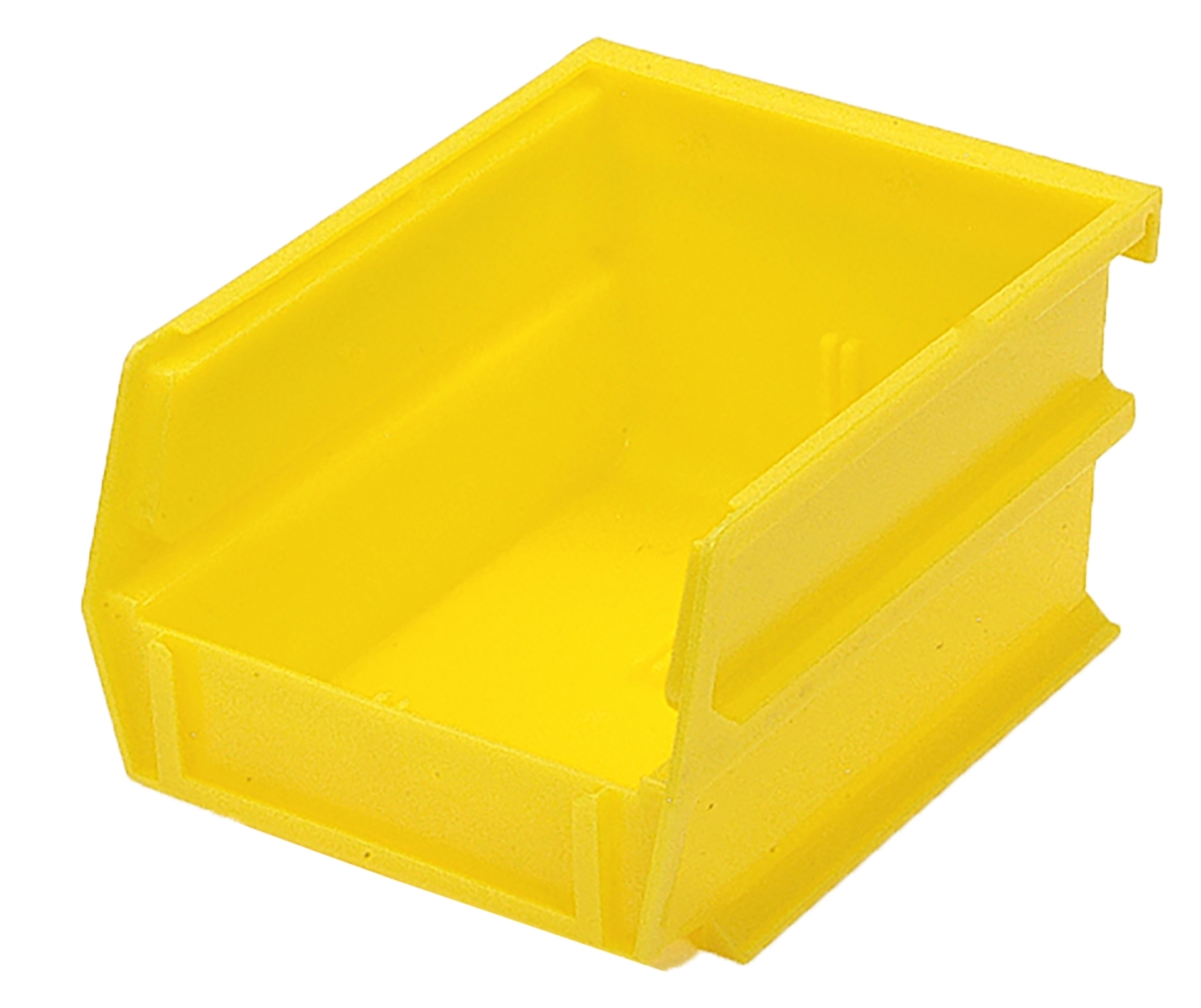 3-210Y-6 5.37 x 4.12 x 3 in. Stacking Hanging Interlocking Polypropylene Storage Bin, Yellow - 6 Count