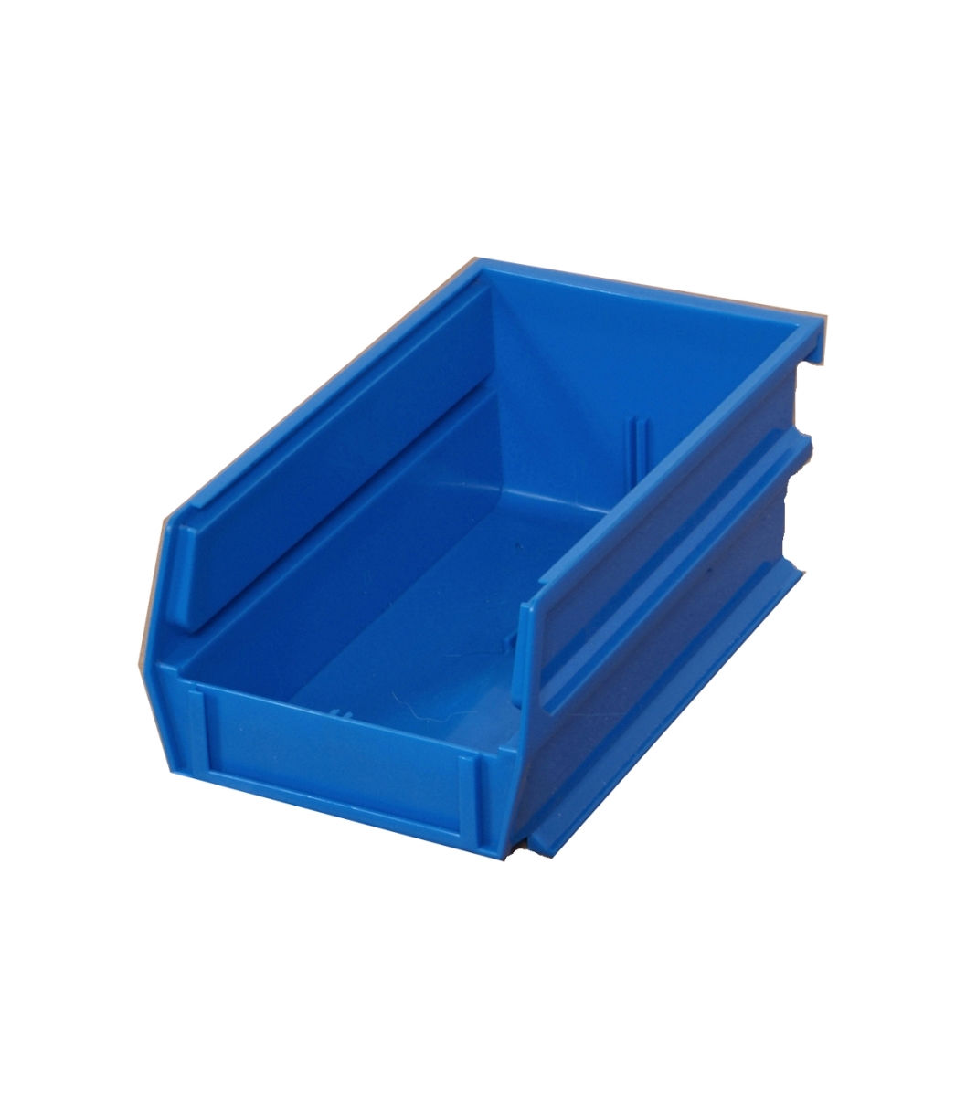 3-220B-6 7.37 x 4.12 x 3 in. Stacking Hanging Interlocking Polypropylene Storage Bin  Blue - 6 Count