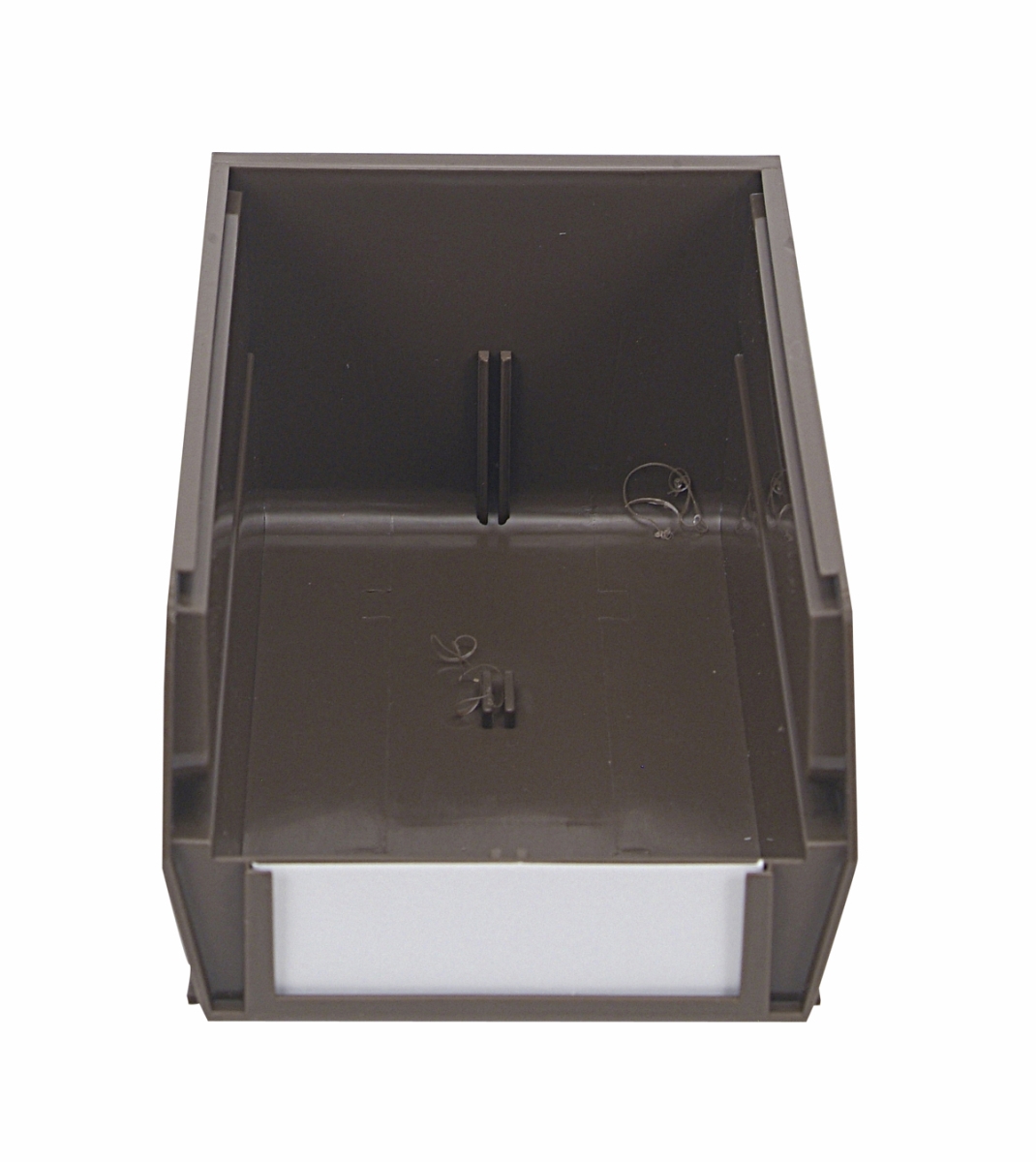 3-220BR-6 7.37 x 4.12 x 3 in. Stacking Hanging Interlocking Polypropylene Storage Bin, Brown - 6 Count
