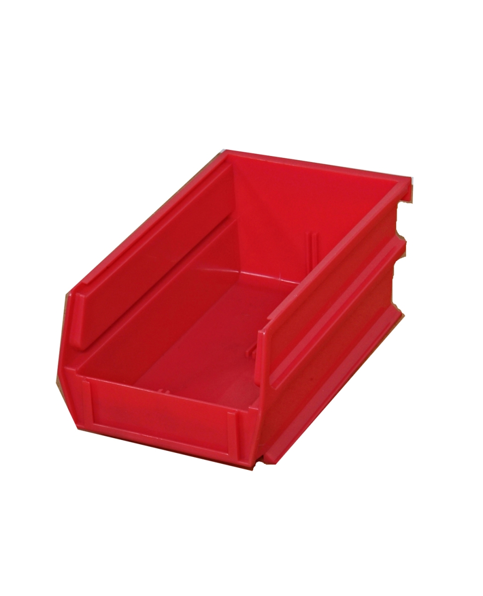 3-220R-6 7.37 x 4.12 x 3 in. Stacking Hanging Interlocking Polypropylene Storage Bin, Red - 6 Count