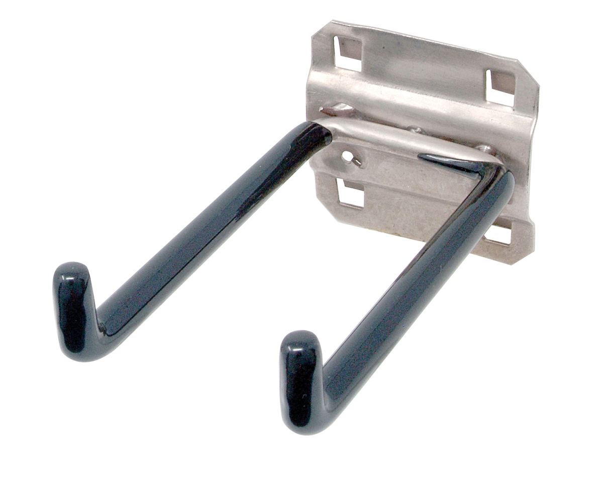 Picture of LocHook V62419 4 in. Double Rod 90 deg Bend 0.25 in. dia. Vinyl Dipped Stainless Steel Pegboard Hook for LockBoard&#44; Pack of 2