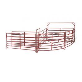 10 ft. 90 deg Value Cattle Handling Sweep System with Alley, Red