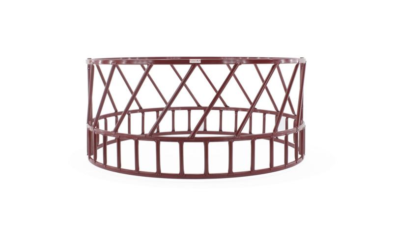14G2O Heavy-Duty Slant Bar Cattle Hay Feeder, Red - 2 Piece