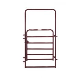 2WR4 Extra Heavy-Duty 2 in. Round Tube Walk-Thru Arch Gate - 4 ft., Red