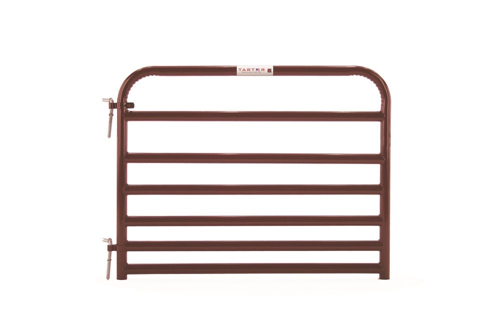 RRP4 4 ft. Steelmax Small Animal Hog & Sheep Gate, Red - 1.75 in.