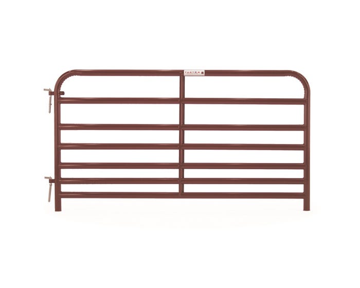 RRP6 6 ft. Steelmax Small Animal Hog & Sheep Gate, Red - 1.75 in.