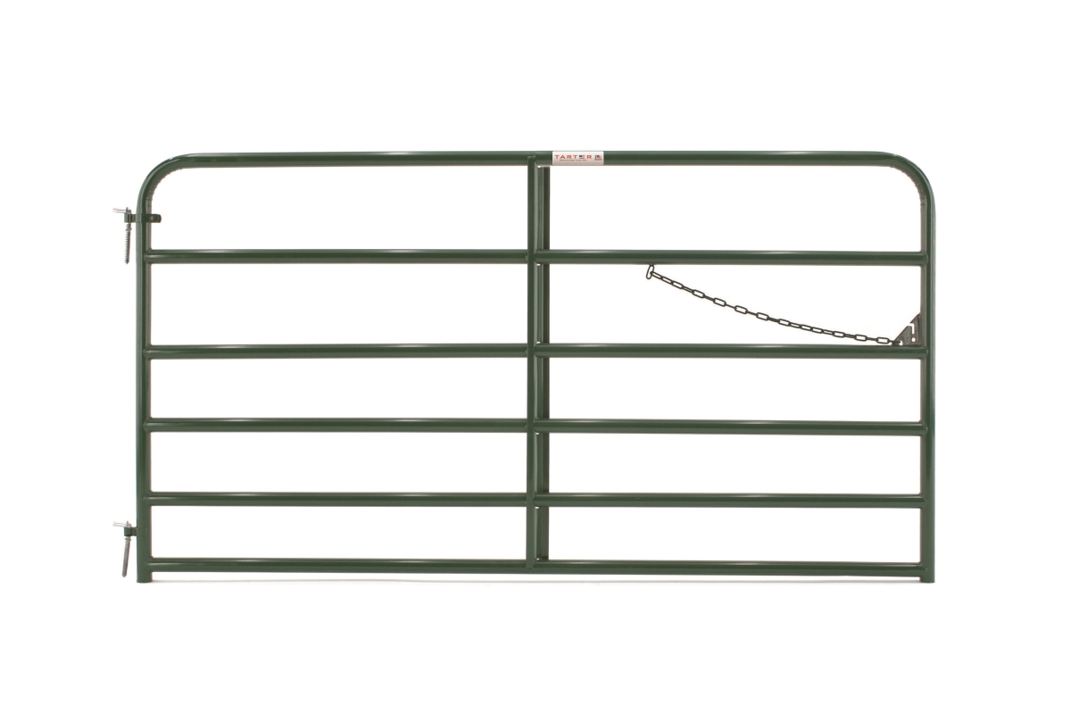 6EG8 8 ft. 19 Gauge 6 Bar American Gate, Green - 1.75 in.