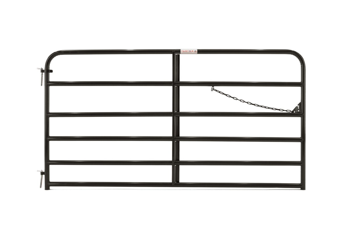 6EBL8 8 ft. 19 Gauge 6 Bar American Gate, Black - 1.75 in.