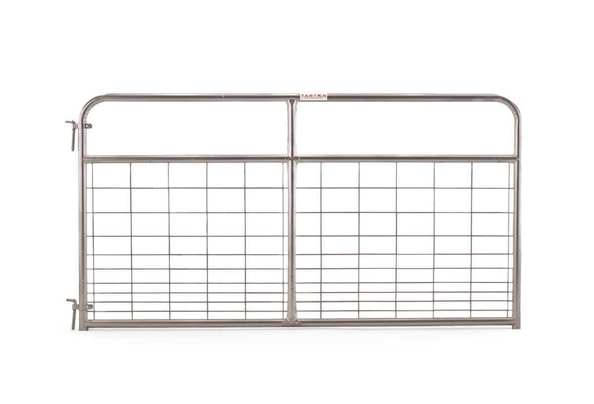 WG8 8 ft. 19 Gauge Watchman Galvanized Wire Mesh Gate - 1.75 in.