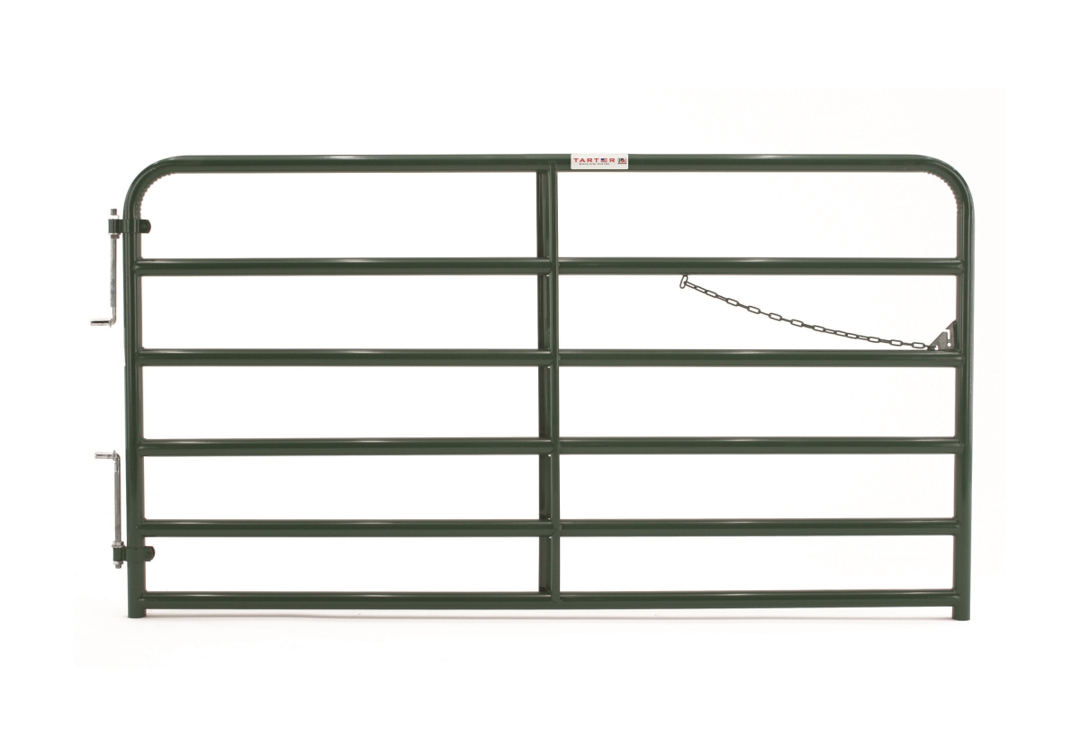 2BLG8 8 ft. 16 Gauge 6 Bar Bullmax Round Corner Gate, Black - 2 in.