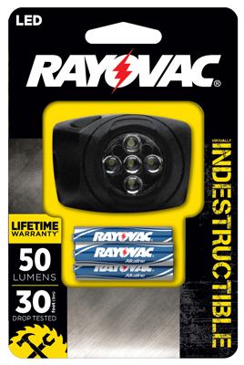 Spectrum-Rayovac  Indestructible LED Head Lamp with 3AAA Battery