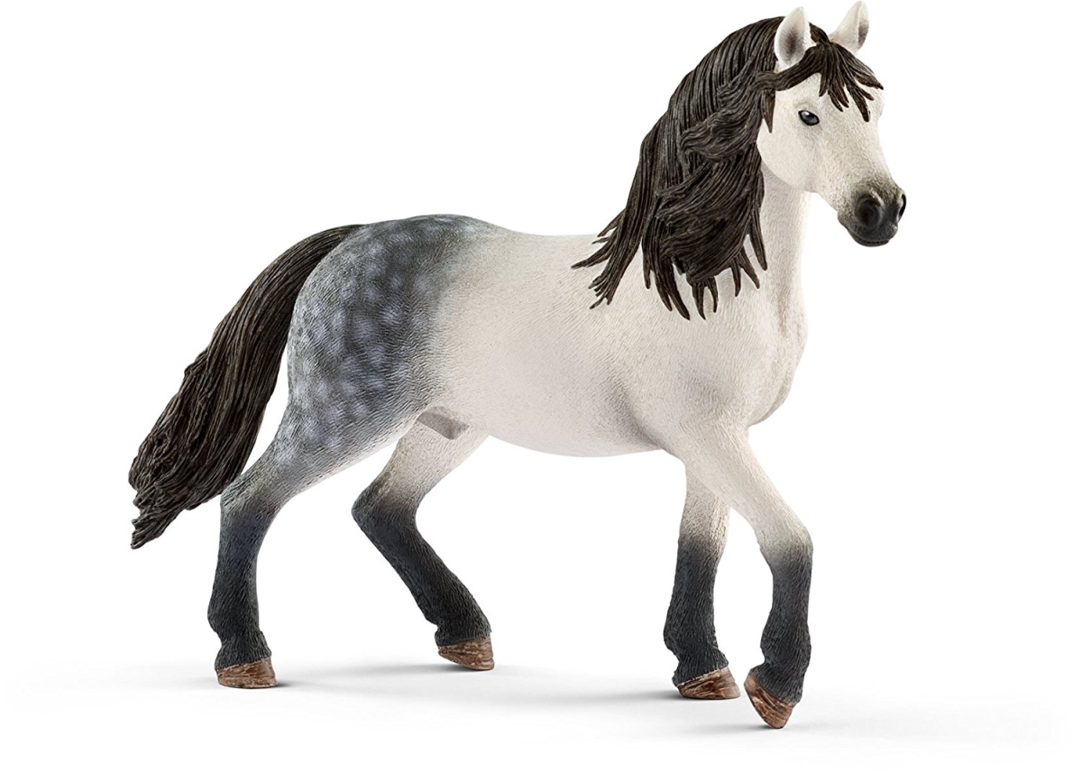 Picture of Schleich North America 224606 Andalusian Stallion Mare Toy Figure&#44; White & Black