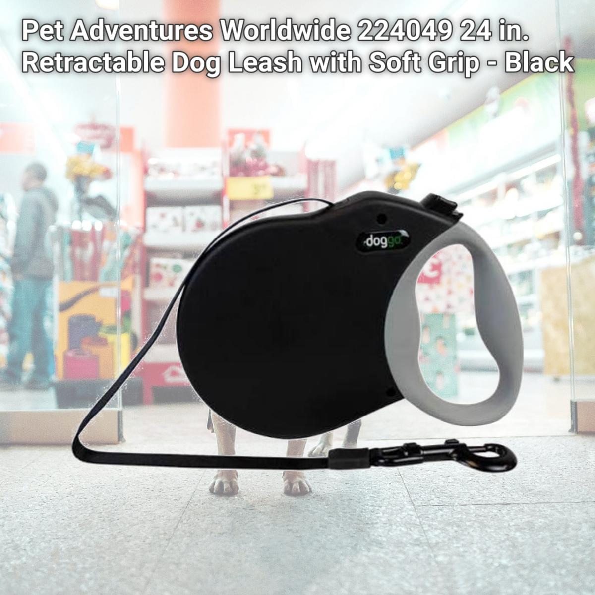 Picture of Pet Adventures Worldwide 224049 24 in. Retractable Dog Leash with Soft Grip - Black