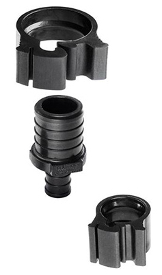Flair-It PEXLock 1 in. PEX X 1/2 in. D PEX Plastic Reducing Coupling with Clamps