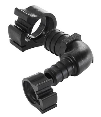 PEXLOCK Reducing Pipe Elbow, 3/4 x 1/2 in, 90 deg Angle, Black, 100 psi Pressure