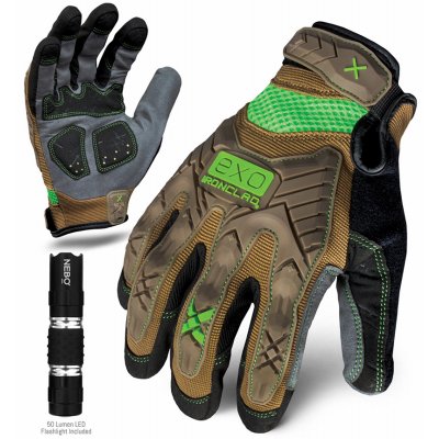 Ironclad EXO2-PIG-04-L Project Impact Gloves, Brown, 1 Pair, L