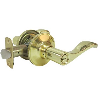 Tru-Guard Reversible Naples Entry Lever Lockset - Polished Brass