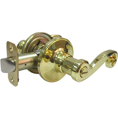 Tru-Guard Reversible Scroll Privacy Lockset, Polished Brass