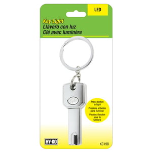 Hy-Ko Products  Key Shaped LED Flashlight with Key Chain, Silver
