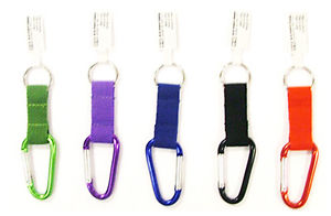 Small Carabineer with Nylon Strap Key Rings