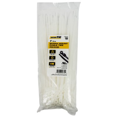 Picture of Gardner Bender 221041 8 in. Screw Mount Cable Tie&#44; Natural - 100 Per Pack