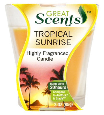 Picture of Personal Care Products 222963 3 oz Tropical Sunrise  Highly Fragranced Candle Pack of 12